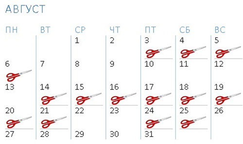 Лунный календарь стрижек и окрашивания на август 2018, благоприятные дни когда стричь волосы и ногти по Оракулу лунному календарю